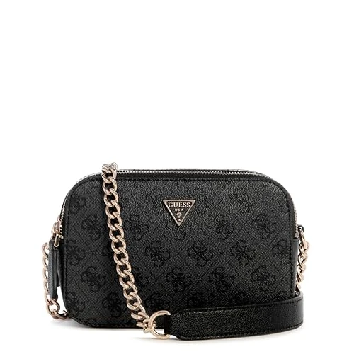 GUESS Noelle II Crossbody Camera, Sac à bandoulière Femmes, Logo Charbon, Taille Unique