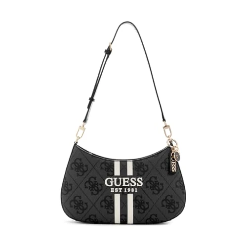 Oferta limitada: GUESS Noelle II Top Zip Shoulder Bag, Bolsa de Hombro para Mujer, Logotipo de carbón, Talla única de 125.00 EUR a 75.00 EUR (ahorro 40%)