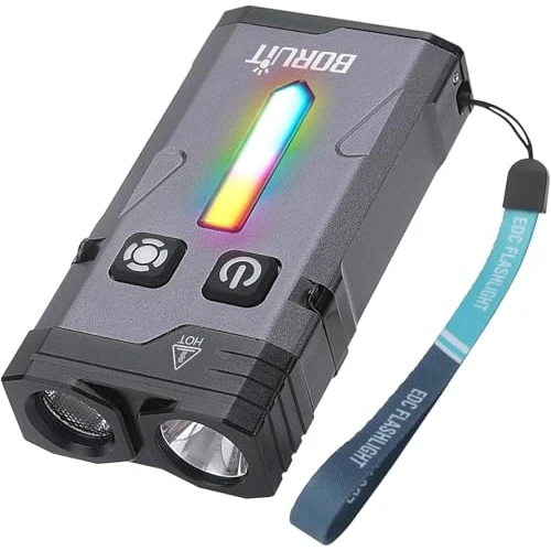 Offerta a tempo: BORUIT EV10 Torcia LED Potente Professionale Ricaricabile, 1100LM Lampada Emergenza con Portachiavi Magnetica e Luce laterale RGB Colorata, 40 Modalità IP66 Impermeabile, USB C Portatile Flashlight - 33% da 18.99 € a 12.79 €