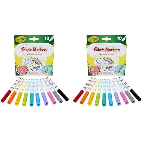 Offerta a tempo: CRAYOLA – Pennarelli per tessuti, 10 pezzi — 20% da 12,40 € a 9,98 €