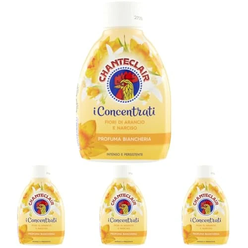 Chanteclair - I Concentrati, Profuma Biancheria, Fiori d'Arancio e Narciso, Profumo Intenso e Persistente sui Capi - 220 ml (Confezione da 4)