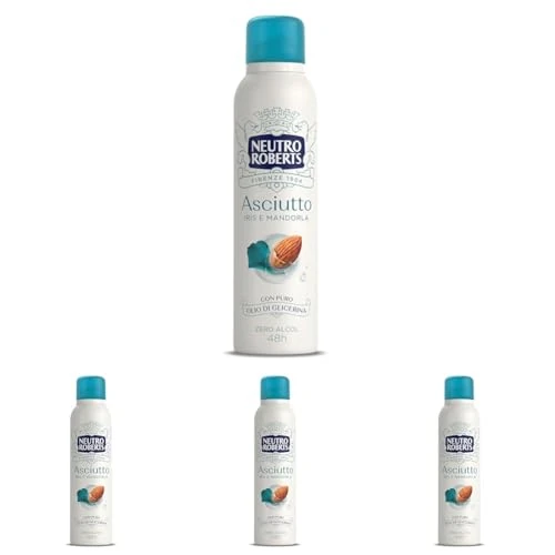 Offerta a tempo: Neutro Roberts Deodorante Spray Asciutto Iris e Mandorla, 150ml (Confezione da 4) - 45% da 15.96 € a 8.76 €