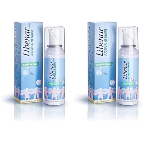 Offerta a tempo: Libenar Spray per Igiene Nasale, Soluzione Isotonica con Acqua di Mare per Adulti, Bambini e Neonati, Adatto per l'igiene quotidiana del naso, Punta Morbida, Getto Delicato, 100 ml (Confezione da 2) - 48% da 27.18 € a 14.00 €