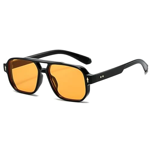 Oferta limitada: LJCZKA Retro Gafas de Sol Piloto para Mujer y Hombre, Gafas de Sol Doble Puente Cuadradas Años 70 Protección UV400 de 15.00 EUR a 15.00 EUR (ahorro 0%)