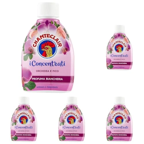 Chanteclair - I Concentrati, Profuma Biancheria, Orchidea e Fico, Profumo Intenso e Persistente sui Capi - 220 ml (Confezione da 5)