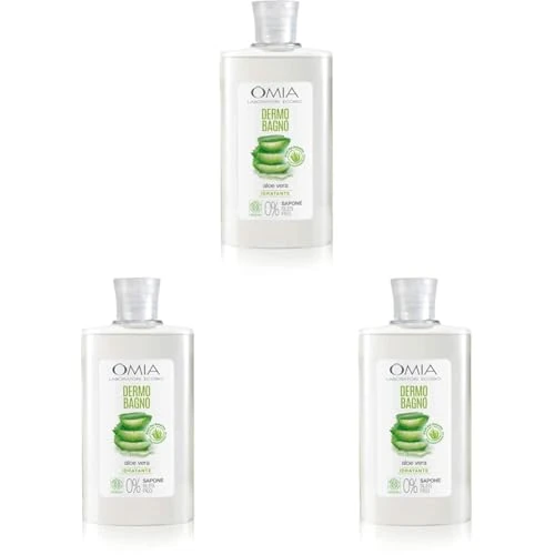 Offerta a tempo: Omia - Dermo Bagno Eco Bio con Aloe Vera del Salento, Bagnoschiuma Delicato e Rinfrescante, Dermatologicamente Testato, Formula Vegana e Nichel Free - Dermatologicamente Testato - Flacone da 400 ml - 25% da 11.97 € a 8.97 €