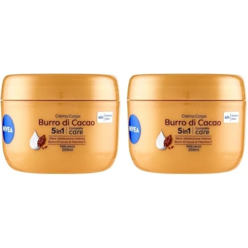 NIVEA Körpercreme Kakaobutter 250 ml, Feuchtigkeitscreme 48 Stunden, Feuchtigkeitscreme für trockene Haut, angereichert mit intensiv feuchtigkeitsspendendem Serum, Kakaobutter & Vitamin E