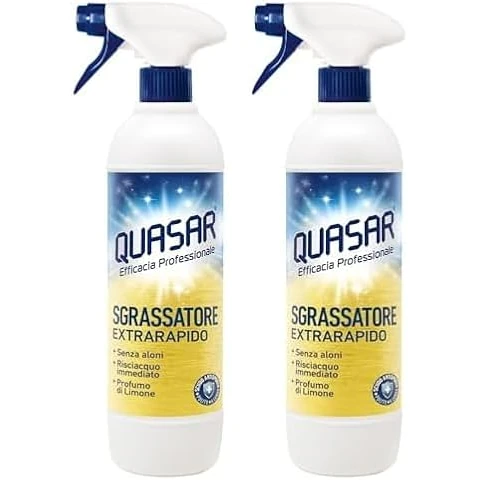Quasar - Sgrassatore Extrarapido - Senza Aloni, Risciacquo Immediato, Profumo di Limone - 680 ml (Confezione da 2)