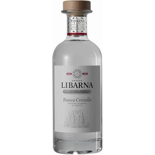 Grappa Libarna Bianca Cristallo 70cl – Blend di purissime acquaviti di vinaccia. Giovane e aromatica. 40% vol. (Confezione da 6)