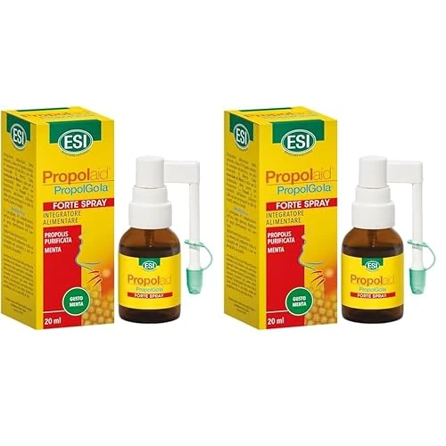 ESI - Propolaid Forte Spray Gola alla Menta, Integratore Alimentare con Propolis, Favorisce il Benessere delle Vie Respiratorie Contro i Sintomi da Raffreddamento, 20 ml (Confezione da 2)