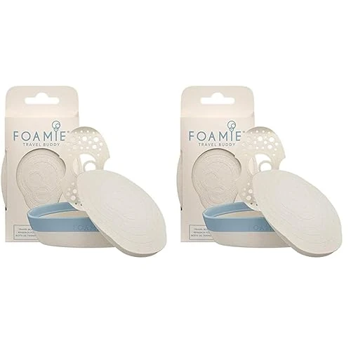 Foamie Travel Buddy Porta Sapone Solido Blu e Beige, Porta Saponetta Impermeabile 100% Sostenibile, Supporto per Sapone da Viaggio o Porta Saponetta per Doccia (Confezione da 2)