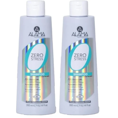 Offerta a tempo: Alama Professional Zero Stress Shampoo Seboregolatore, per Capelli Grassi Igienizzante, Rinfrescante, con Attivi Purificanti Derivati da Cocco e Miele, 300 ml (Confezione da 2) - 52% da 15.80 € a 7.64 €