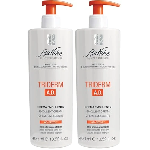 Bionike Triderm A.D. - Crema Corpo Emolliente per Pelli Atopiche, Azione Idratante e Riparatrice, Contrasta Secchezza e Irritazione, Dona Morbidezza alla Pelle, 400 ml (Confezione da 2)