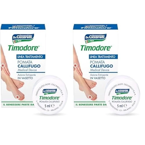 Timodore, Callifugo Pomata, Ideale per Tutti i Problemi di Callosità di Mani e Piedi, Estirpa Ogni Tipo di Callo Senza Dolore, 100% Made in Italy, Dermatologicamente Testato, Vasetto 5 ml