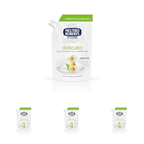 Offerta a tempo: Neutro Roberts Ecoricarica Detergente Intimo Delicato, Ricarica Detergente per l'Igiene Intima con Camomilla, 100% Naturale, Adatto a Pelli Sensibili, per Donne e Bambini, Flaconi da 400 ml - 40% da 13.16 € a 7.88 €