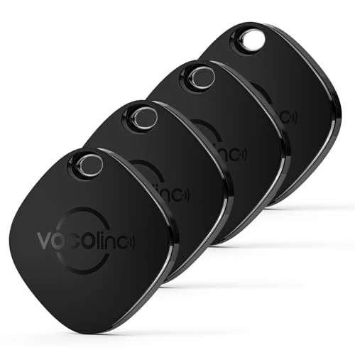 VOCOlinc Smart Tag Air Tracker, Bluetooth Object Locator, Compatible with Apple Search (iOS Only, Android NOT Working) Tracker for Keys/Luggage/Wallet, IP67 Waterproof, 4 Pack
