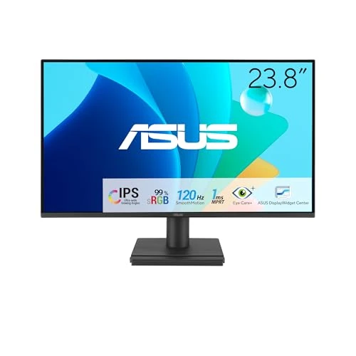 ASUS EyeCare VA249HG Full HD-monitor van 24 inch, frameloos, flikkervrij, blauwlichtfilter, adaptieve synchronisatie - 120 Hz, 1ms MPRT, 16:9 IPS-paneel, 1920 x 1080 - Vesa 100 x 100, HDMI, D-Sub
