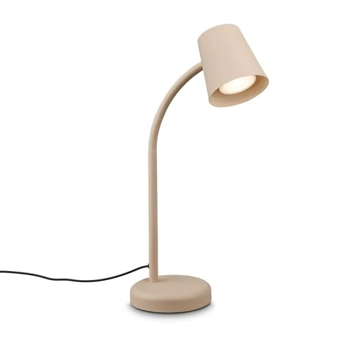 Offerta a tempo: BRILONER - Lampada da tavolo con interruttore a cavo, orientabile, flessibile, GU10, max. 9W, lampada da comodino, lampada da scrivania, lampade da comodino, 13x38,5 cm, beige - 0.00% da 17.99 € a 17.99 €