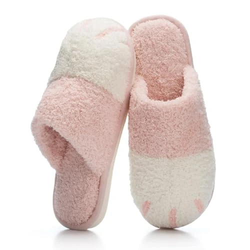Zeitlich begrenztes Angebot: GOEWY Frauen Männer Gemütliche Katzenpfote Gedächtnisschaum Rutschfeste Hauspantoffel für Damen Indoor Outdoor, Rosa, 40/41 EU von 14.47 € auf 14.47 € (0.00% Rabatt)