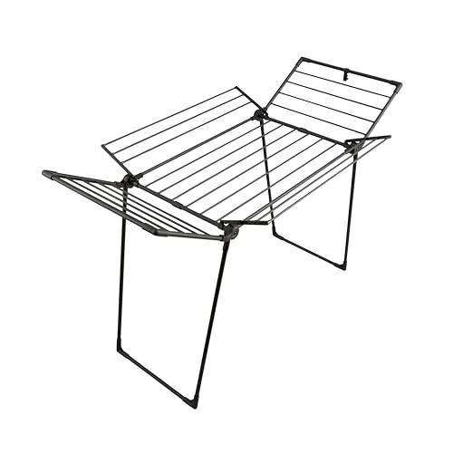 Limited offer: Swan SWLC1001BLKN Stealth Clothes Airer with Multiple Wings for Indoor and Outdoor Use, 19 m Drying Room, 20 kg Load Capacity, Non-Slip Coating, Easy Storage and Non-Slip Feet from 71.36 EUR to 71.36 EUR (save 0%)