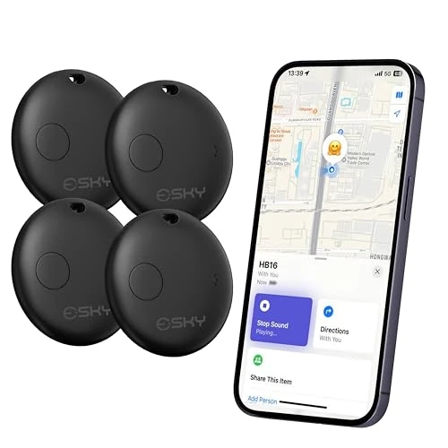 Offre limitée : Esky Air Tag, Bluetooth Smart Traceur (iOS Uniquement) avec Find My Localisateurs d’Objets Bluetooth pour Valises Portefeuilles Clés Bagages Sacs Piles Incluses Lot de 4 de 19.99 € à 19.99 € (0.00% de remise)