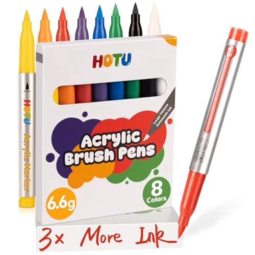 HOTU 8 Colors Large Volume Acrylic Markers
