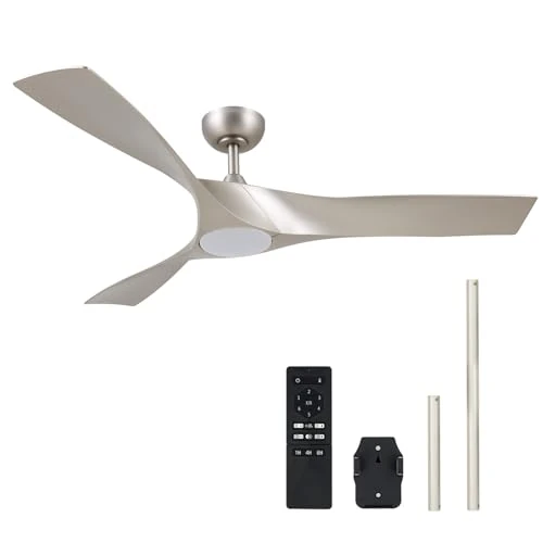 Oferta limitowana: VONLUCE Wentylator sufitowy z oświetleniem i pilotem zdalnego sterowania, 132 cm, nowoczesny wentylator sufitowy z 3 łopatkami i przełączanym silnikiem DC, kompatybilny z aplikacją Alexa Google z 606.57 zł na 606.57 zł (oszczędź 0.00%)