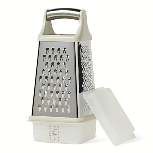 Amazon Basics 4-Sided Cheese Grater, Stainless Steel, Dishwasher-Safe