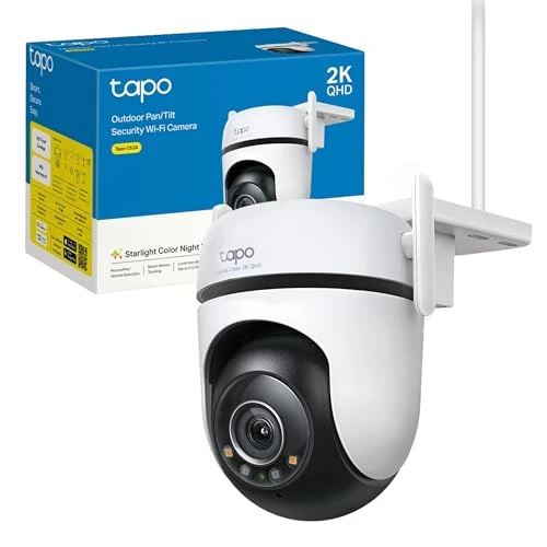 Offerta a tempo: Tapo 2K 4MP Telecamera WiFi Esterno Visione Notturna a Colori Starlight, PTZ 360°, IP66, Connettività WiFi/Ethernet, Rilevamenti Smart AI, Tracciamento Intelligente, Allarme Sonoro e Luminoso, C52A - 22% da 59.99 € a 46.99 €