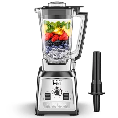 Offre limitee: AMZCHEF Blender Professionnel, 2000W Blender Smoothie avec 8 Lames 3D en Acier Inoxydable, 2L Mixeur Blender Sans BPA - 25000 tr/min - 4 Fonctions Électroniques Prédéfinis - Régulateur à 8 Vitesses de 169.99 EUR a 169.99 EUR (economie 0%)