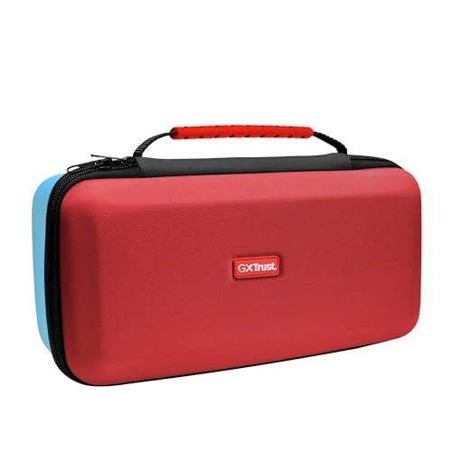 Zeitlich begrenztes Angebot: GXTrust 1252RB XL Tasche für Nintendo Switch 2, Switch Hülle mit Stoßfeste Design, Tragegriff, Aufbewahrung für Joy-Con, Schutzhülle mit Tasche für Handgelenksriemen und 12 Spiele, Rot / Blau von 24.99 € auf 24.99 € (0.00% Rab