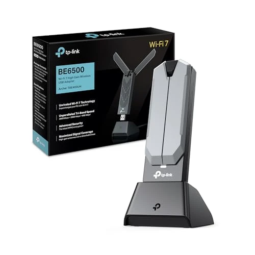 Offerta a tempo: TP-Link Archer TBE400UH WiFi 7 Tri-band BE6500Mbps Chiavetta WiFi per PC Fisso, WiFi USB, Antenne ad Alto Guadagno, MLO, MU-MIMO, OFDMA, USB 3.0, Beamforming, Compatibile con Windows 11/10, WPA3 - 14% da 69.99 € a 59.99 €
