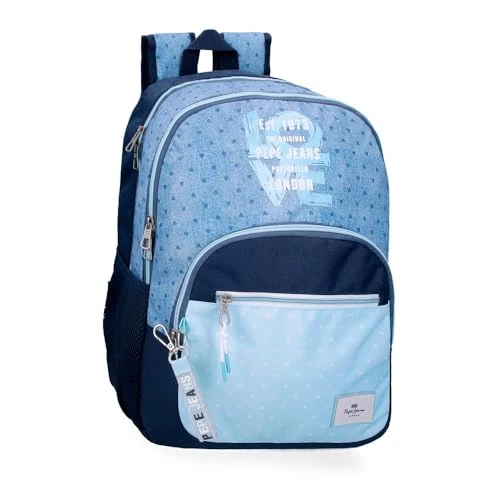 Pepe Jeans Noni Denim Mochila, Azul, 32x44x22 cms