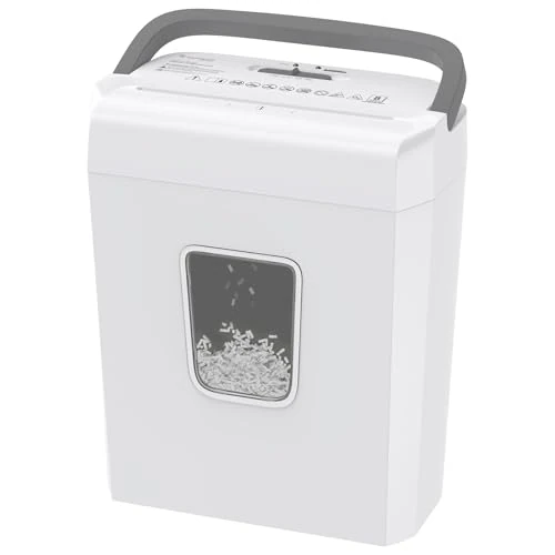 Bonsaii Distruggi Documenti, Tritacarte 8 Fogli, Sicurezza P-4, Taglio a Croce 5x14mm, Distrugge Carte di Credito, Graffette, Protezione dal Surriscaldamento, Cestino 13L per Casa e Ufficio, C277-C
