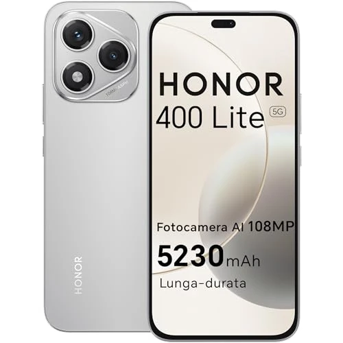 HONOR 400 Lite 5G Wyświetlacz 6,7 cala AMOLED, 8+256GB, Dual SIM NFC108MP Camera,Bateria 5230mAh Smartphone, Szary