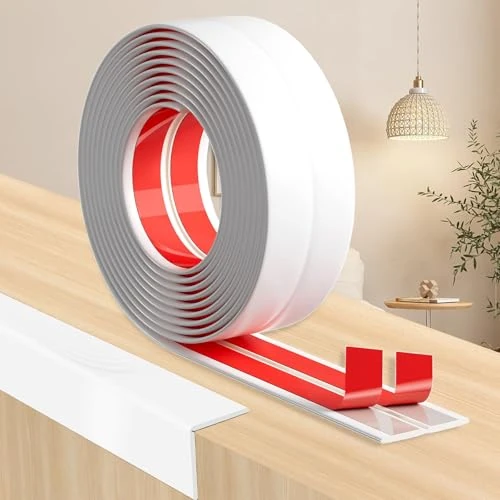 Offerta a tempo: Modanatura decorativa autoadesiva Paraspigoli Muro, Profilo Angolare PVC per Muro, Piastrelle, Porte, Finestre, Bagno (Bianco, 4cm x 4m) - 10% da 14.99 € a 13.53 €