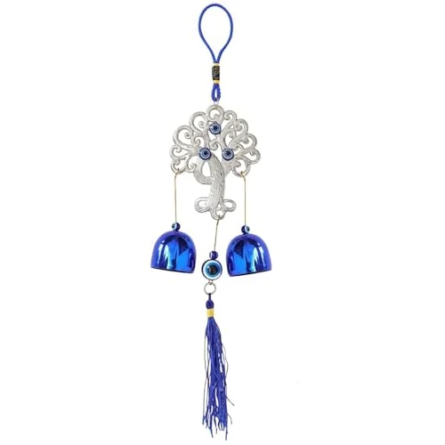 TPZORJX Campane a vento portafortuna, campane a vento，portafortuna per casa，occhio turco， campane Feng Shui con cordino per buona fortuna casa giardino appeso decorazione regalo