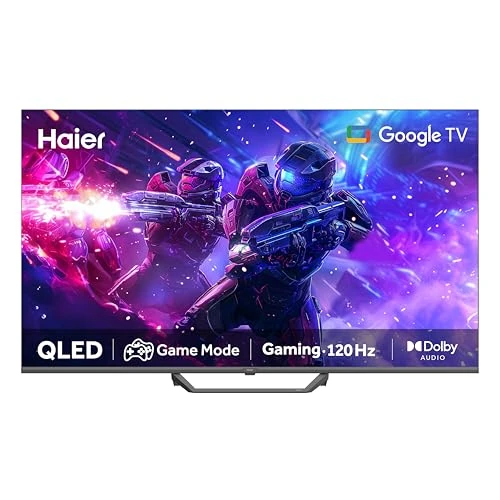 Offerta a tempo: Haier QLED 4K UHD H75S80FUX 75'' Smart TV, Google TV, Dolby Audio, HDR 10, Telecomando Smart, Google Assistant, Bluetooth 5.1, Gaming Accelerator, USB 2.0, DBX TV, HDMI 2.1 x 4 [2025] - 0% da 599.00 € a 599.00 €