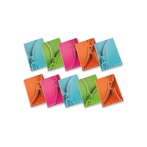 Limited-time offer: Pigna, Maxi Notebook Monochrome Zip, A4, Inner Paper 100 g/m², 72 Pages + Flap 5 m Inside, 5 mm Square, Assorted Subjects, Pack of 10 from $12.18 to $12.18 (save 0.00%)