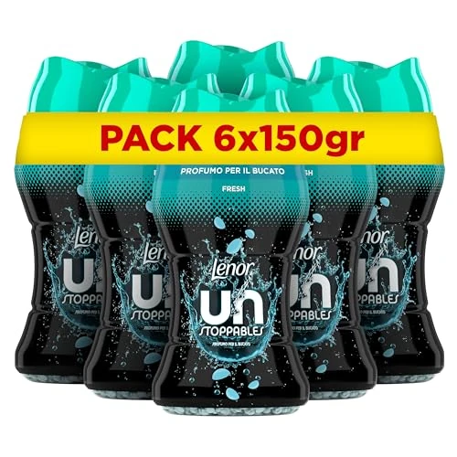 Offerta a tempo: Lenor Profumatore Bucato Lavatrice, Perle Profumate, Unstoppables Fresh, Formato 6 x 150g, Intensificatore Di Profumo - 0.00% da 20.99 € a 20.99 €