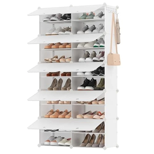 Offerta a tempo: SONGMICS Scarpiera, Scaffale Modulare a 10 Scomparti per 40 Paia di Scarpe da Ingresso, con Sportelli, Telaio in Acciaio e Ripiani in Plastica, Camera da Letto, Bianco Nuvola LPC035W02 - 5% da 42.99 € a 40.99 €