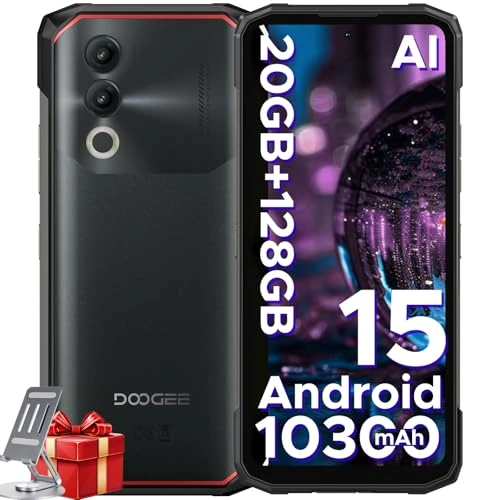 DOOGEE Blade 20 Rugged Smartphone Android 15, Rugged Telefon 10300 mAh, 20 GB + 128 GB / 2 TB unzerstörbares Telefon 15,8 mm, 6,6 Zoll IPS HD+ Display, 16 MP+ 8 MP, 3 Kartensteckplätze / IP68 / NFC