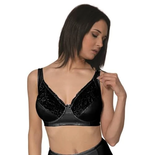 Offerta a tempo: BeMyco Reggiseno con Ferretto Coppa D – Made in Italy – Spalline Larghe Regolabili – Pizzo e Cotone – con Chiusura a Tre Regolazioni (IT, Taglia della Coppa & Taglia della Fascia, D, 2, Nero) - 57% da 22.99 € a 9.99 €