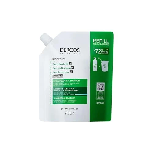 Offerta a tempo: Vichy Dercos, Eco-Ricarica Shampoo Anti-Forfora DS, Per Capelli da Normali a Grassi, Effetto Anti-Ricomparsa, Arricchito con Disolfuro di Selenio e Acido Salicilico, 390ml - 30% da 24.76 € a 17.39 €