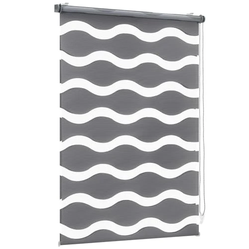 Offerta a tempo: Sekey Doppia tenda a rullo, fissaggio senza fori, per finestre, doppia tenda a rullo 85 cm di larghezza, tenda a rullo, tenda parasole, 85 x 130 cm, grigio scuro - 0.00% da 29.95 € a 29.95 €