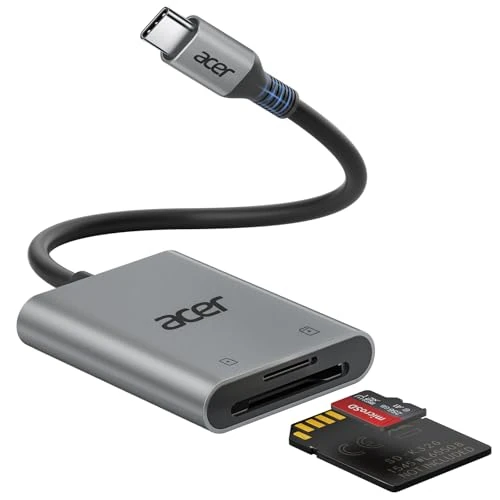 Offerta a tempo: acer Lettore di schede SD USB C, Adattatore Schede di Memoria MicroSD USB C 5Gbps — 10% da 11,99 € a 10,79 €