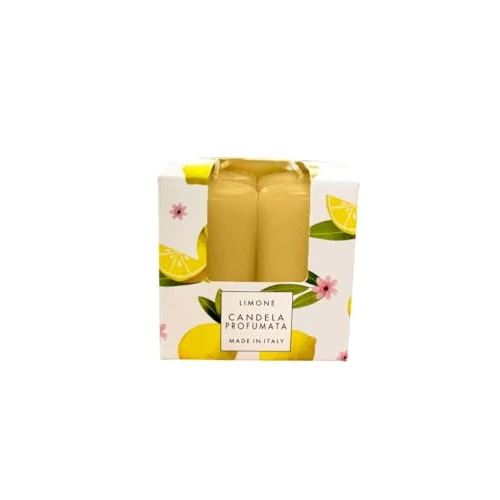 4 Duftkerzen – Zitrone – aus veganem Wachs – Pocket Season – Frühling/Sommer – Made in Italy – Cereria di Giorgio – Geschenk