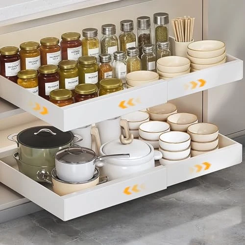 Offerta a tempo: VINATO Cassetto Estraibile Cucina, Larghezza Regolabile 32-52cm, Bianco - 0.00% da 33.99 € a 33.99 €