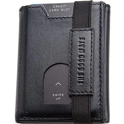 The Good Mate Portefeuille Homme Slim avec Porte-Monnaie, Compartiment à Billets Traditionnel et Porte-Cartes de crédit blindé - Portefeuilles en Cuir véritable | Petit Portefeuille Intelligent et