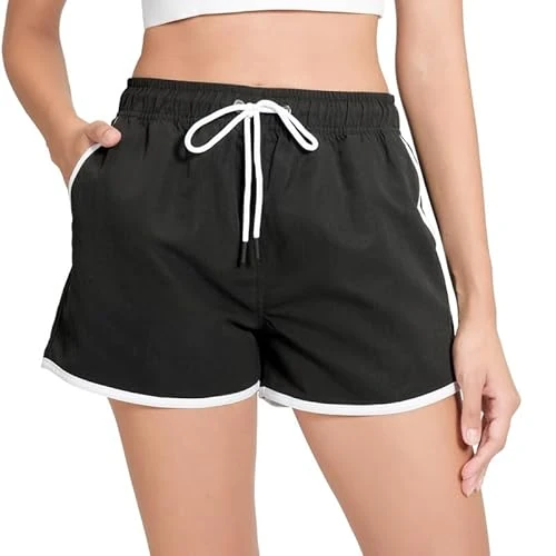 Oferta limitada: riemot Pantalones Cortos de Natación para Mujer - Bañador de Verano con Cordón Ajustable - Pantalones Cortos de Playa para Mujer con Malla Interior para Surf,Piscina y Vacaciones Negro-M de 17.99 € a 17.99 € (ahorro 0.00%)